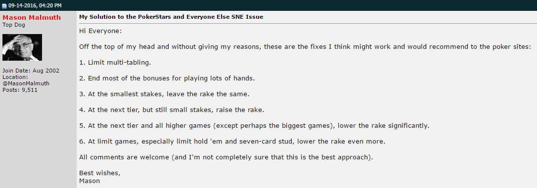 DISCUSS NOW: My Solution to the PokerStars and Everyone Else SNE Issue