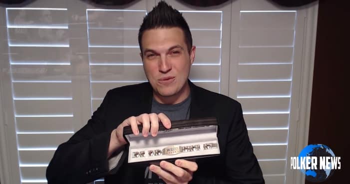 Doug shows off his second WSOP bracelet (2016)