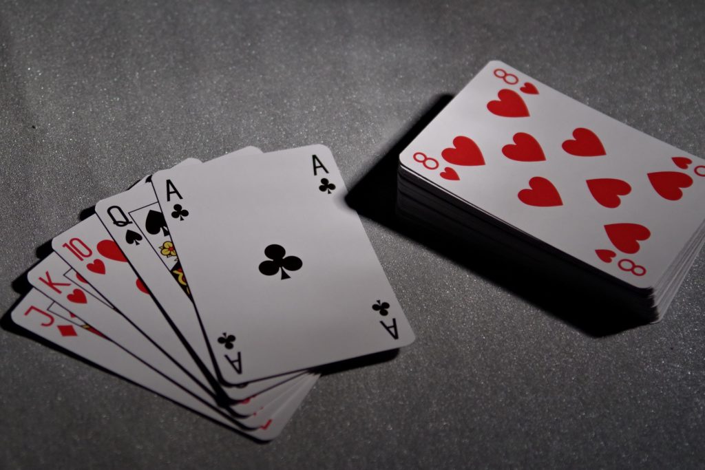 Draw poker deck of cards