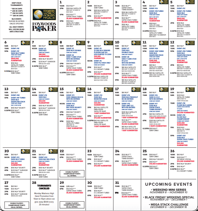 Foxwoods Bingo Schedule 2020 Peatix
