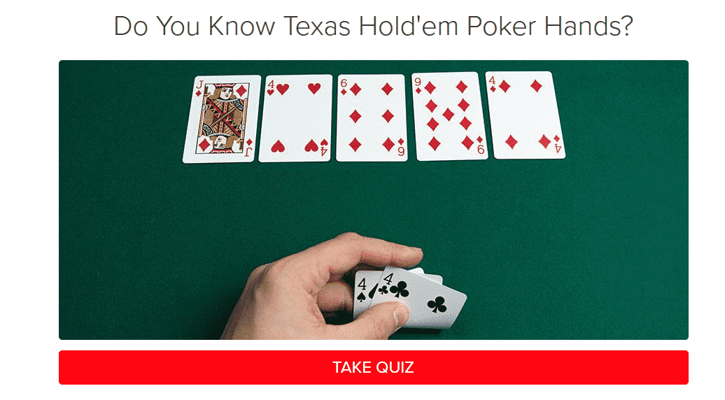 take poker hands quiz