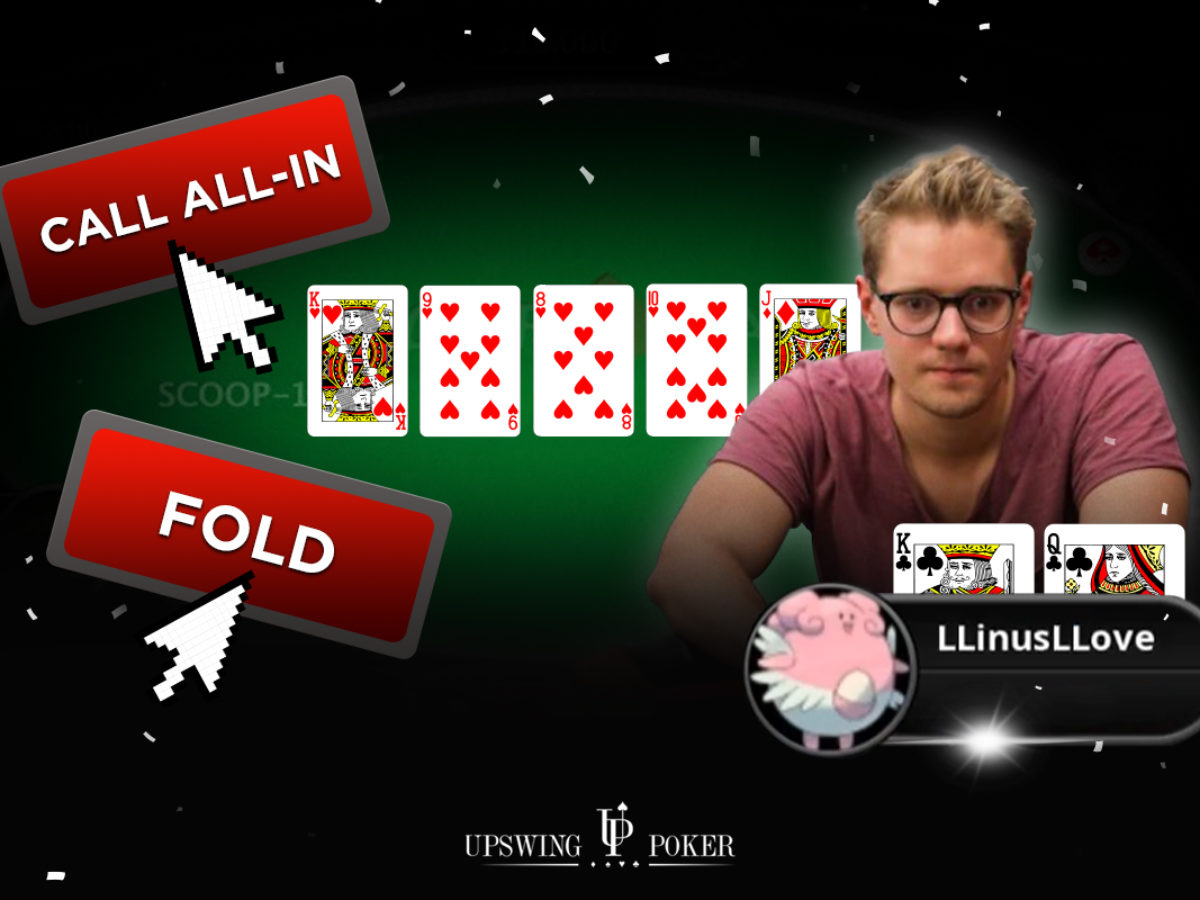 (Analysis) Make Sick Linus Poker Heart Call Upswing Can Q♧ K♧ Board With On a Four Hero -