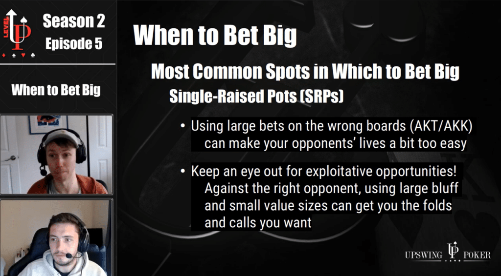 most common spots in which to bet big