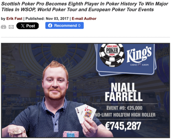 Niall Farrell Triple Crown Win Screenshot Card Player