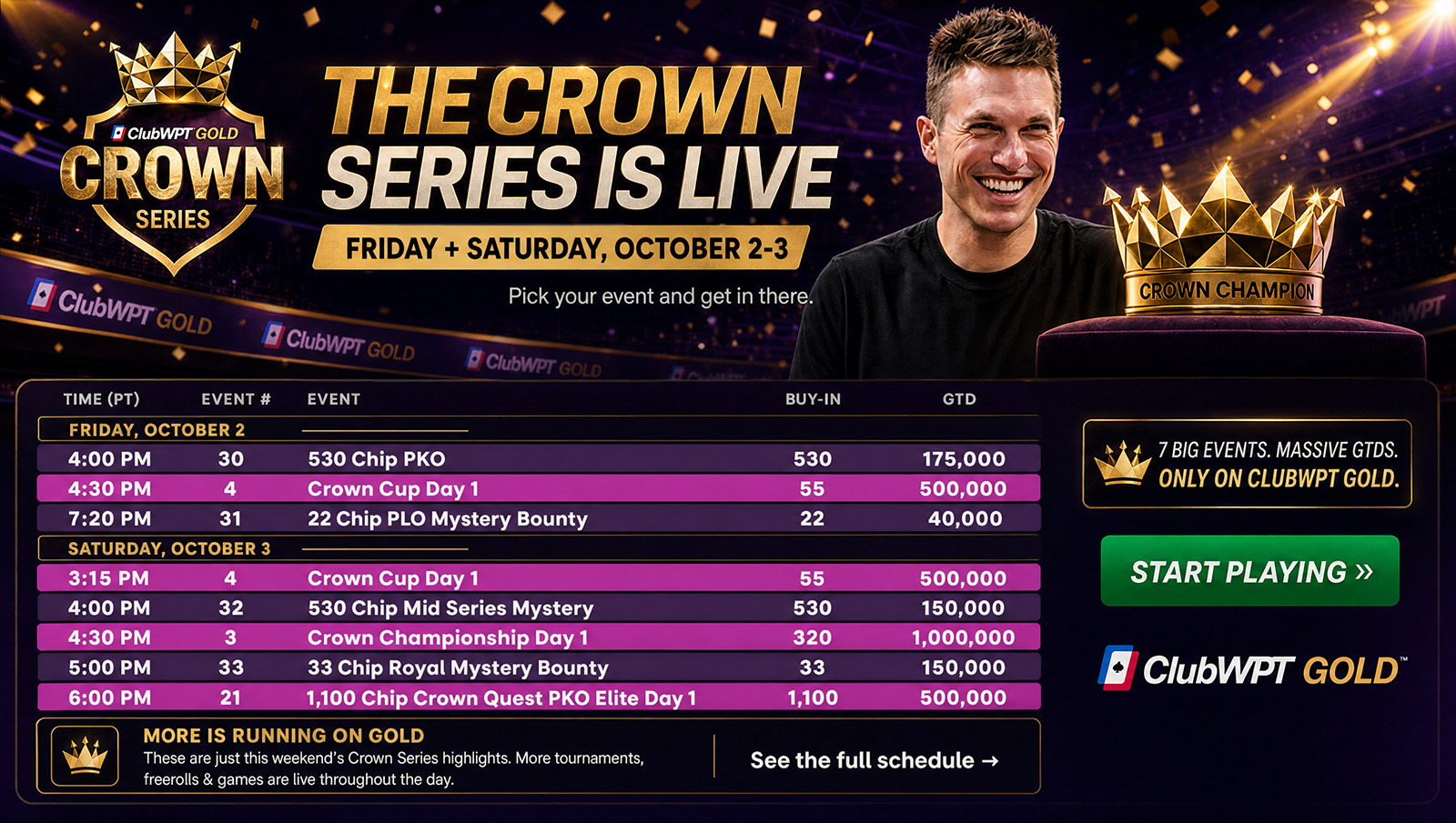 See what's happening on ClubWPT Gold