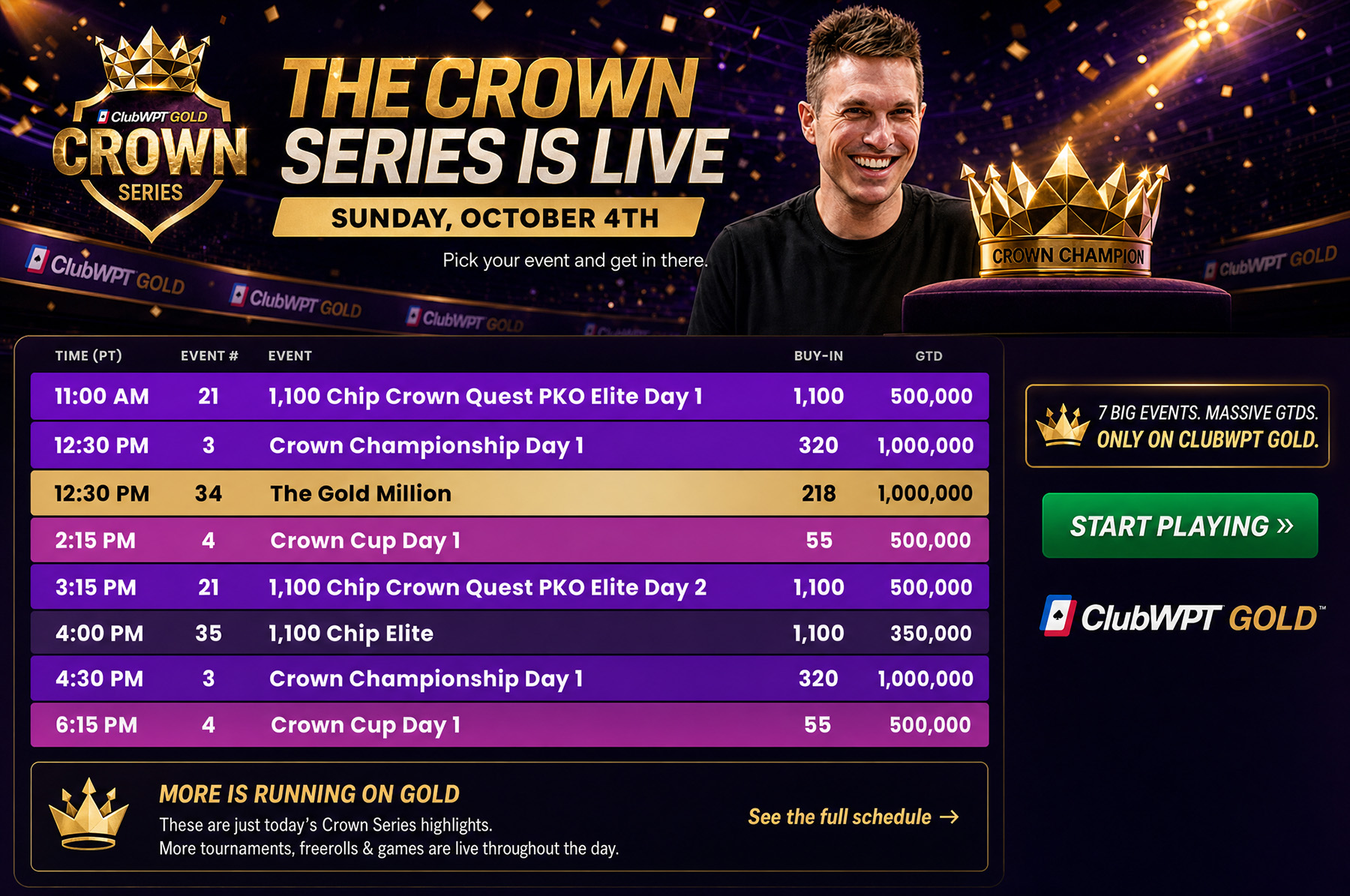 See what's happening on ClubWPT Gold