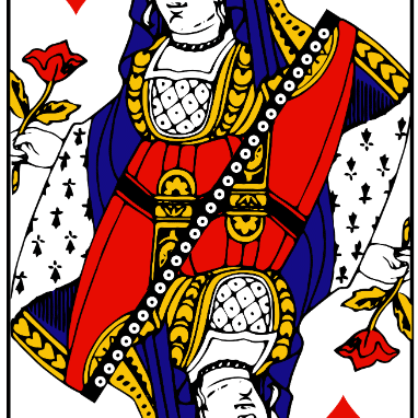 Are aces face cards? Queen of hearts French